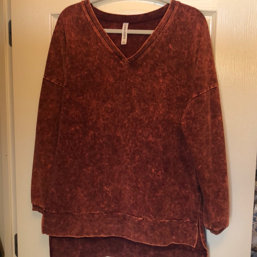 Orange acid wash tee